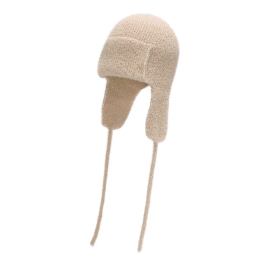 7586 Winter Knitted Earflap Beanie Hat Soft Cashmere Feel Warm Ski Skully
